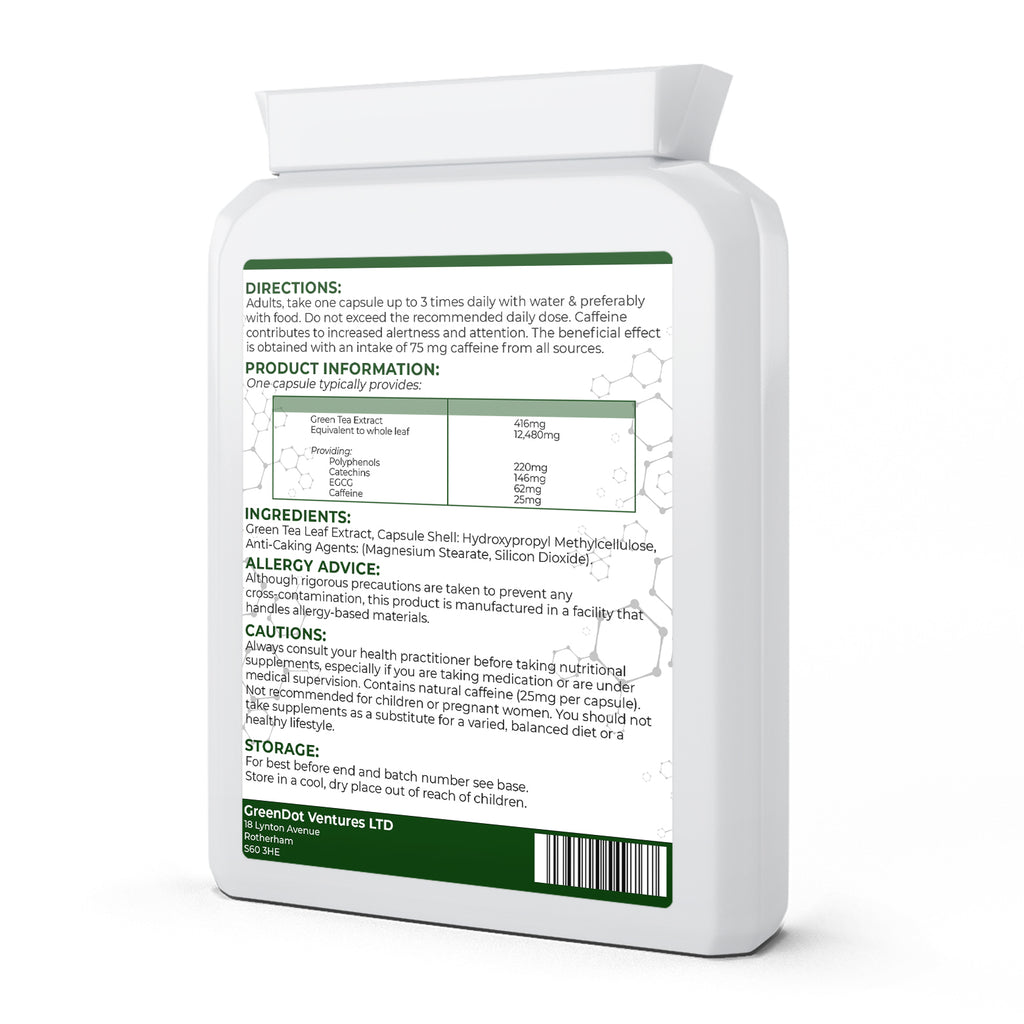 Green Tea 30:1 Extract | 90 Capsules | Antioxidant & Metabolic Support