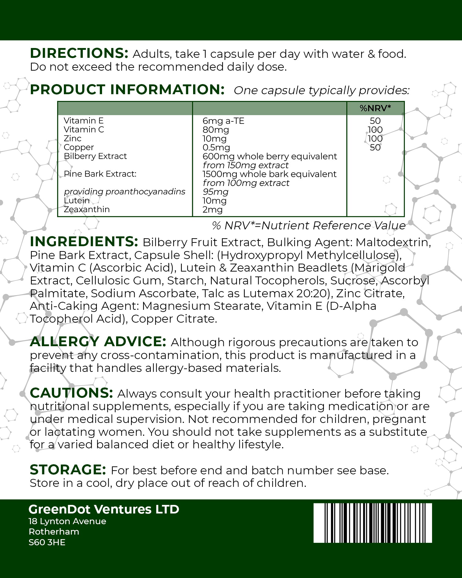 Eye Support Complex | 60 Capsules | Vision & Long-Term Eye Health